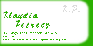 klaudia petrecz business card